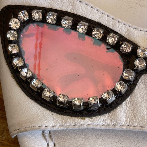KATE SPADE Cute Slides Flats w/Glasses Rhinestones Iridescent Lenses Sz 7.5M NEW - Picture 5 of 12
